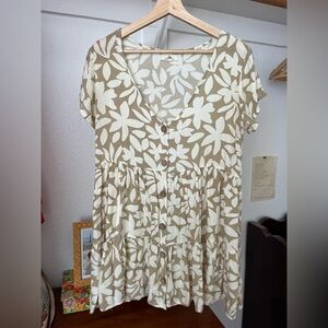Rip Curl Tan Brown Flutter Sleeve Sundress